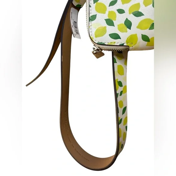 NWT -Kate Spade New York Zip Top Leather Belt Bag Lemon Toss Fanny Pack S/M - Picture 6 of 10